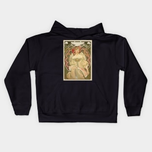 Vintage Art Nouveau Lady Art Kids Hoodie